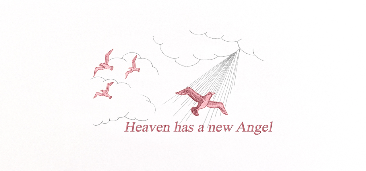Heaven Has a New Angel Pink White Faux